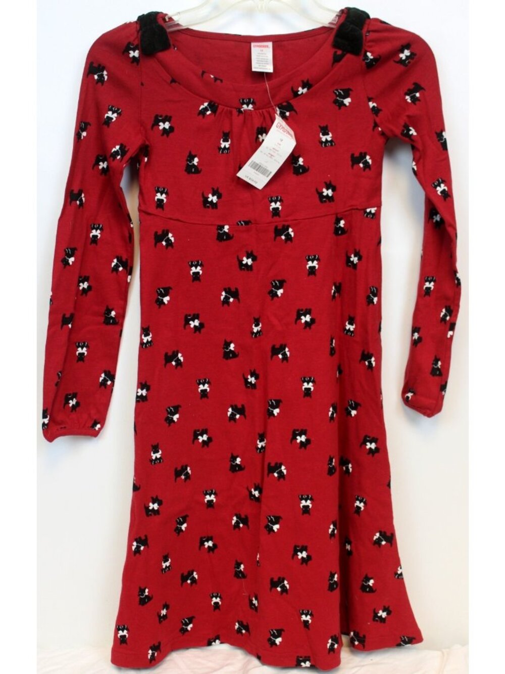 2008 Gymboree Holiday Friends Red Dress sz 12 Scottie Dogs w/Bows Xmas Party